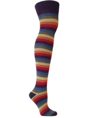 Iris | Rainbow Striped Over the Knee Sock