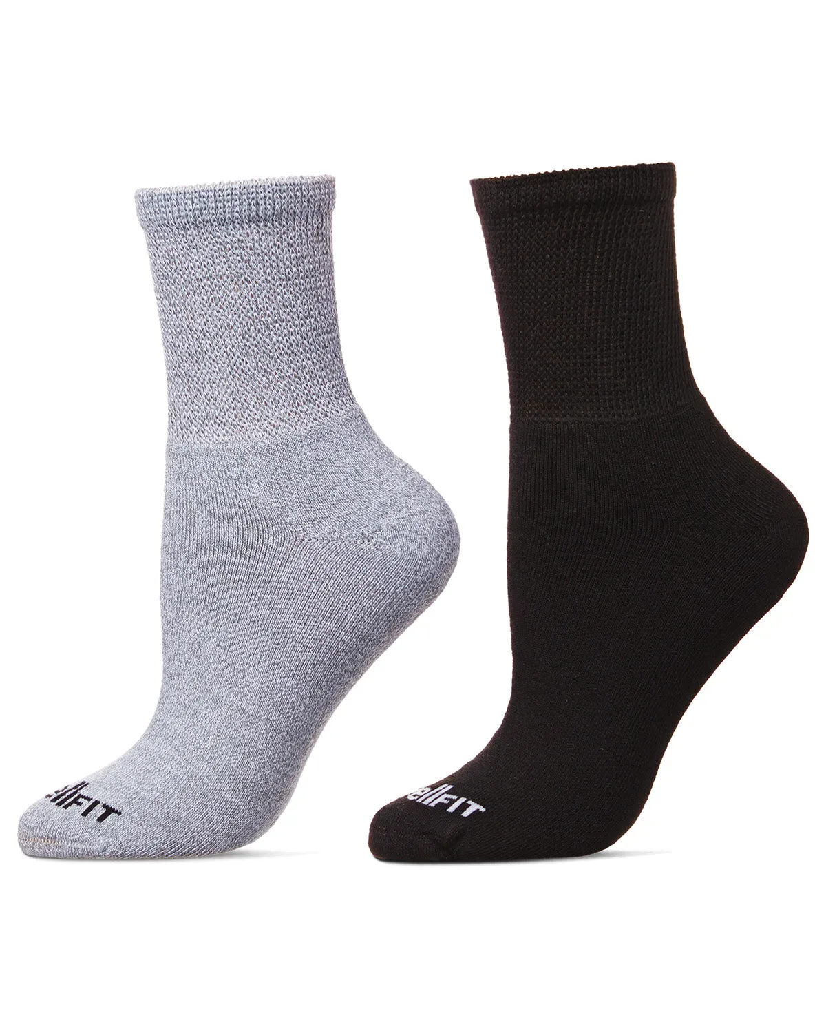 2 Pair Pack Diabetic Full Cushioned Quarter Socks