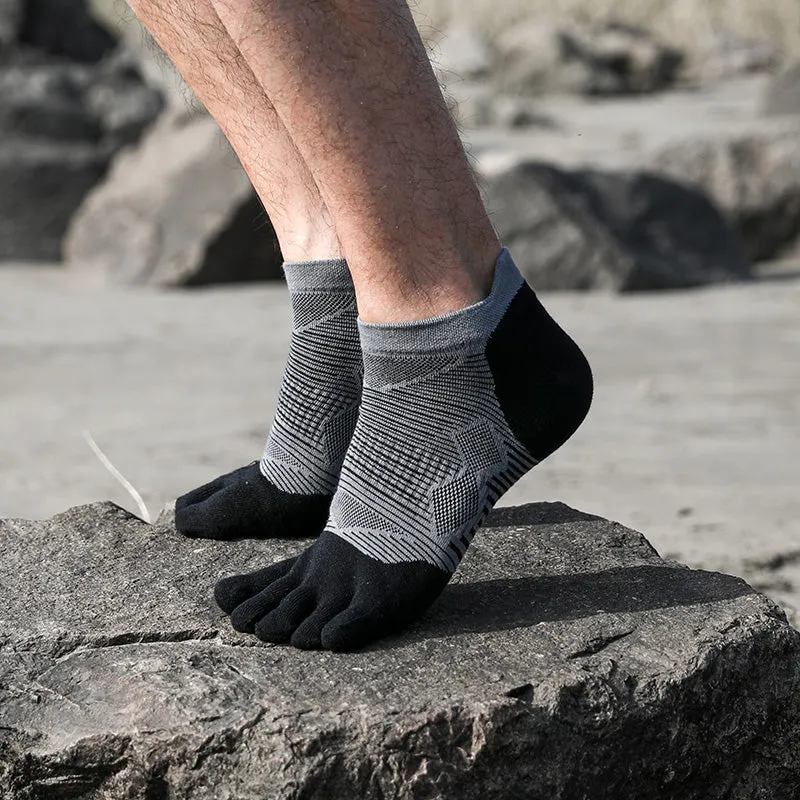 3-Pack Quick-dry Five-toed Coolmax Fabric Socks for Men