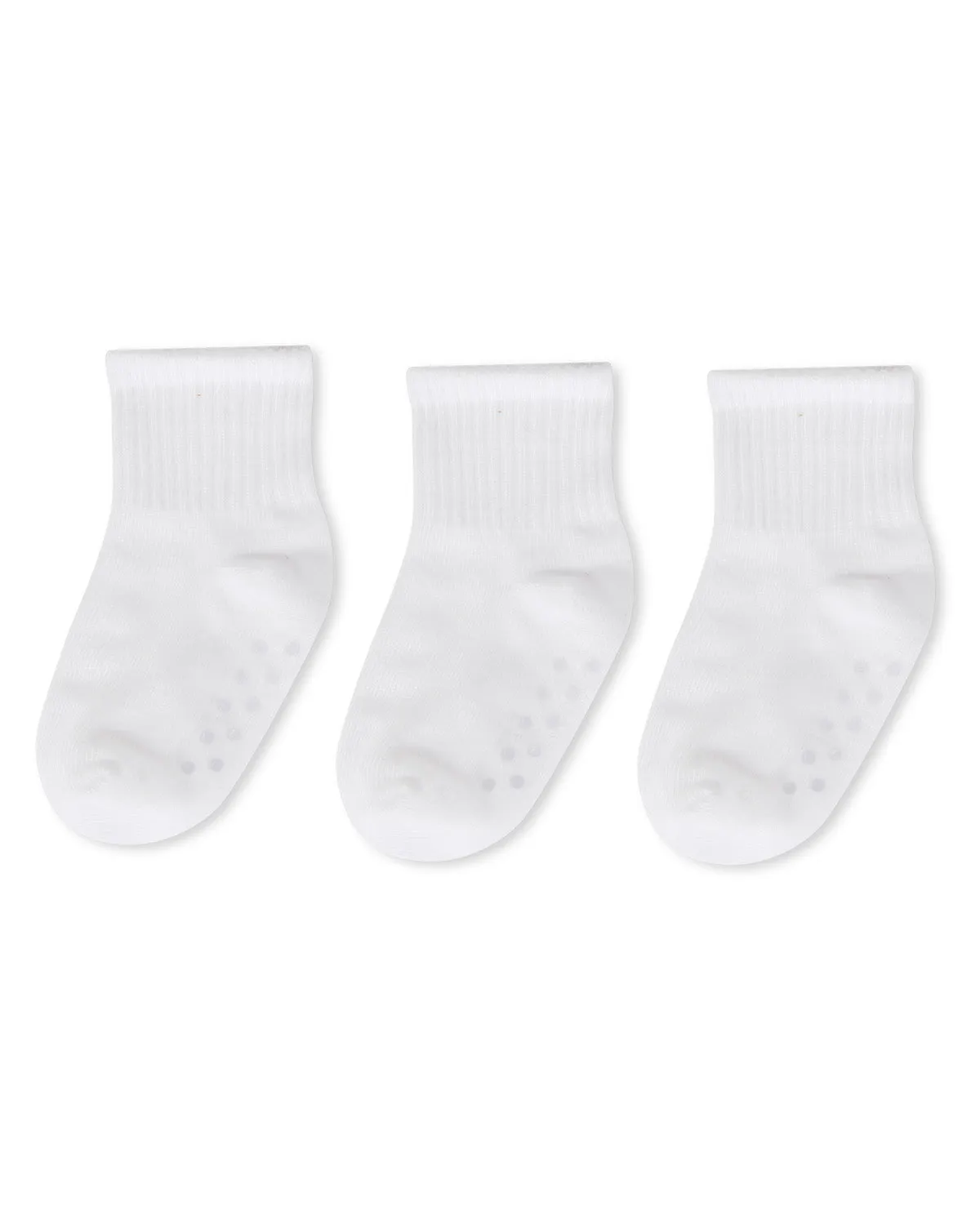 3 Pairs Infant Ribbed Non-Skid Ankle Socks