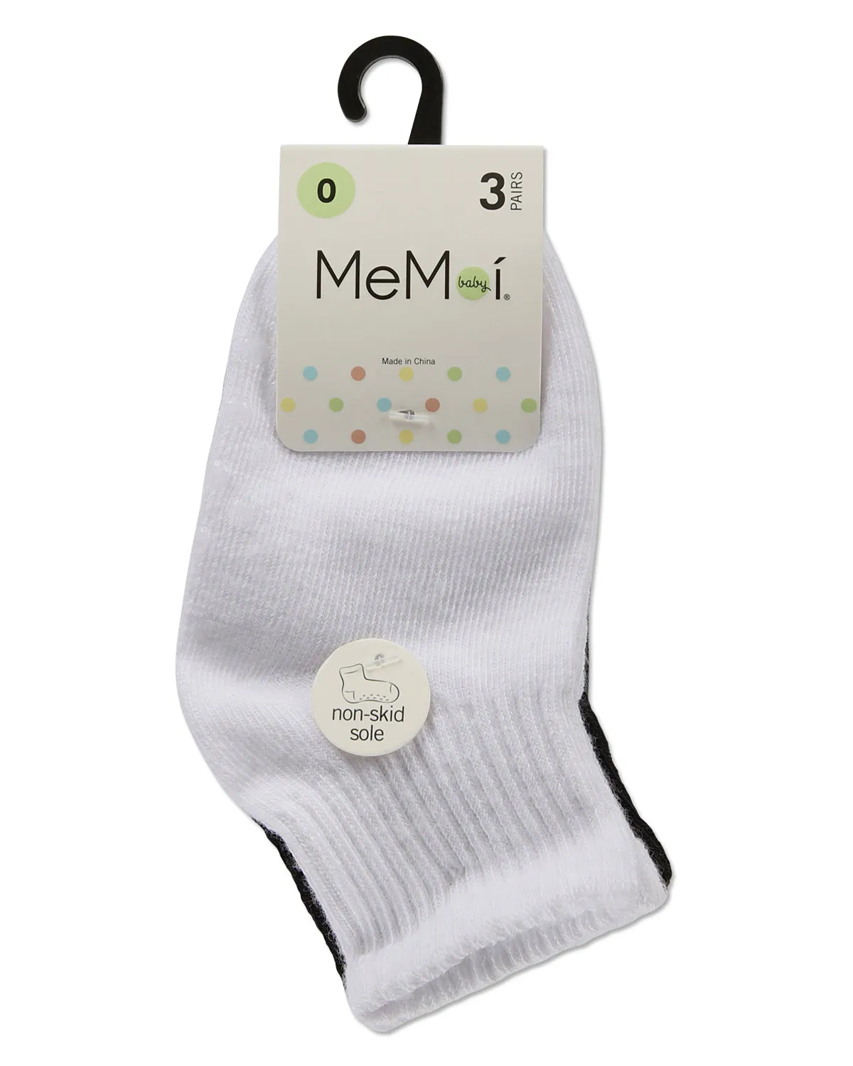 3 Pairs Infant Ribbed Non-Skid Ankle Socks