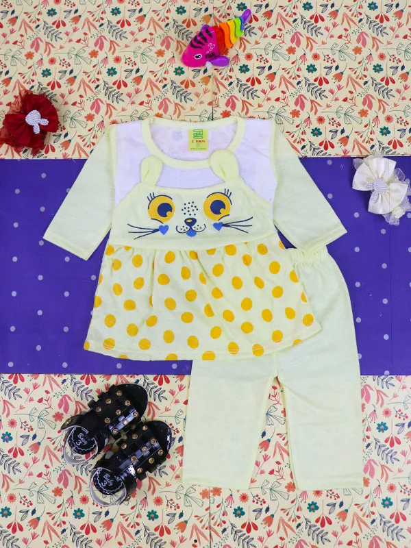 3Mth - 9Mth Kitty Light Yellow Baby Suit For Newborn NBS116