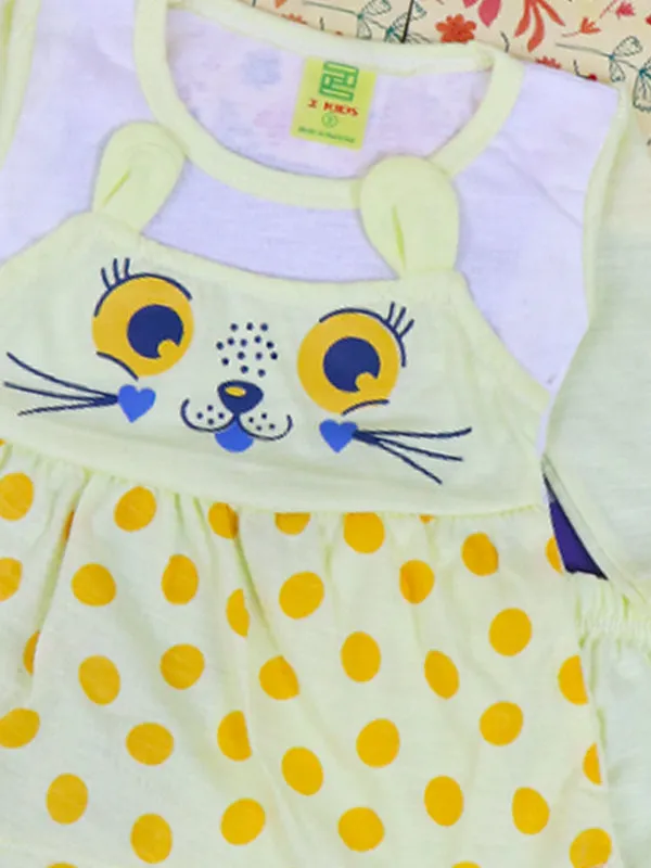 3Mth - 9Mth Kitty Light Yellow Baby Suit For Newborn NBS116