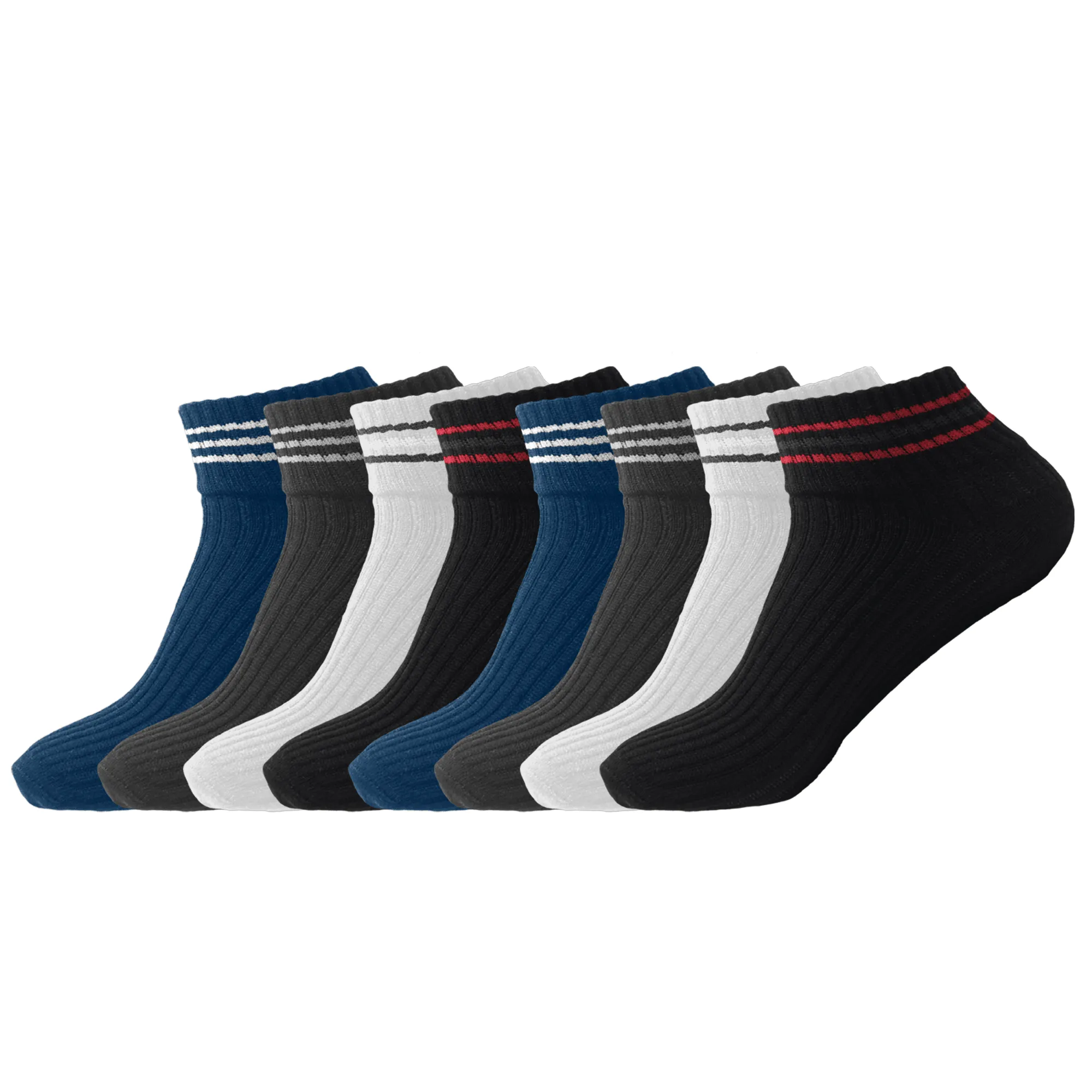 Arctic Wolf Men's Low Cut Ankle Socks, Black, Dark Grey, Light Grey & Navy Blue (Pack of 8 & 10 Pairs)