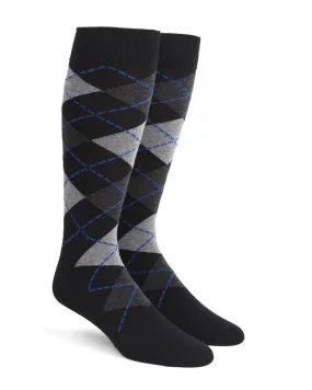 Argyle Black Dress Socks