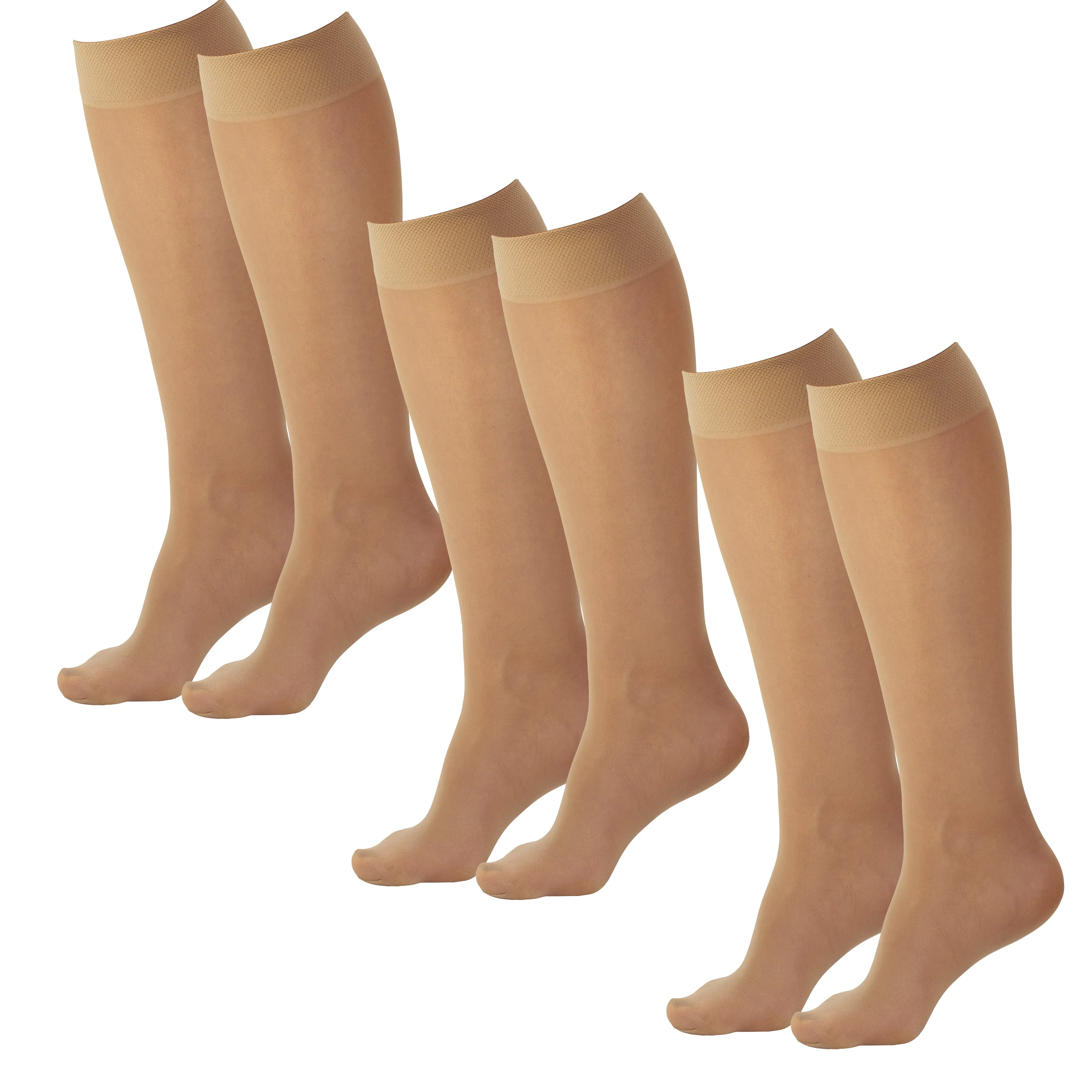 AW Style 76 Soft Sheer Knee Highs - 8-15 mmHg (3 Pack)