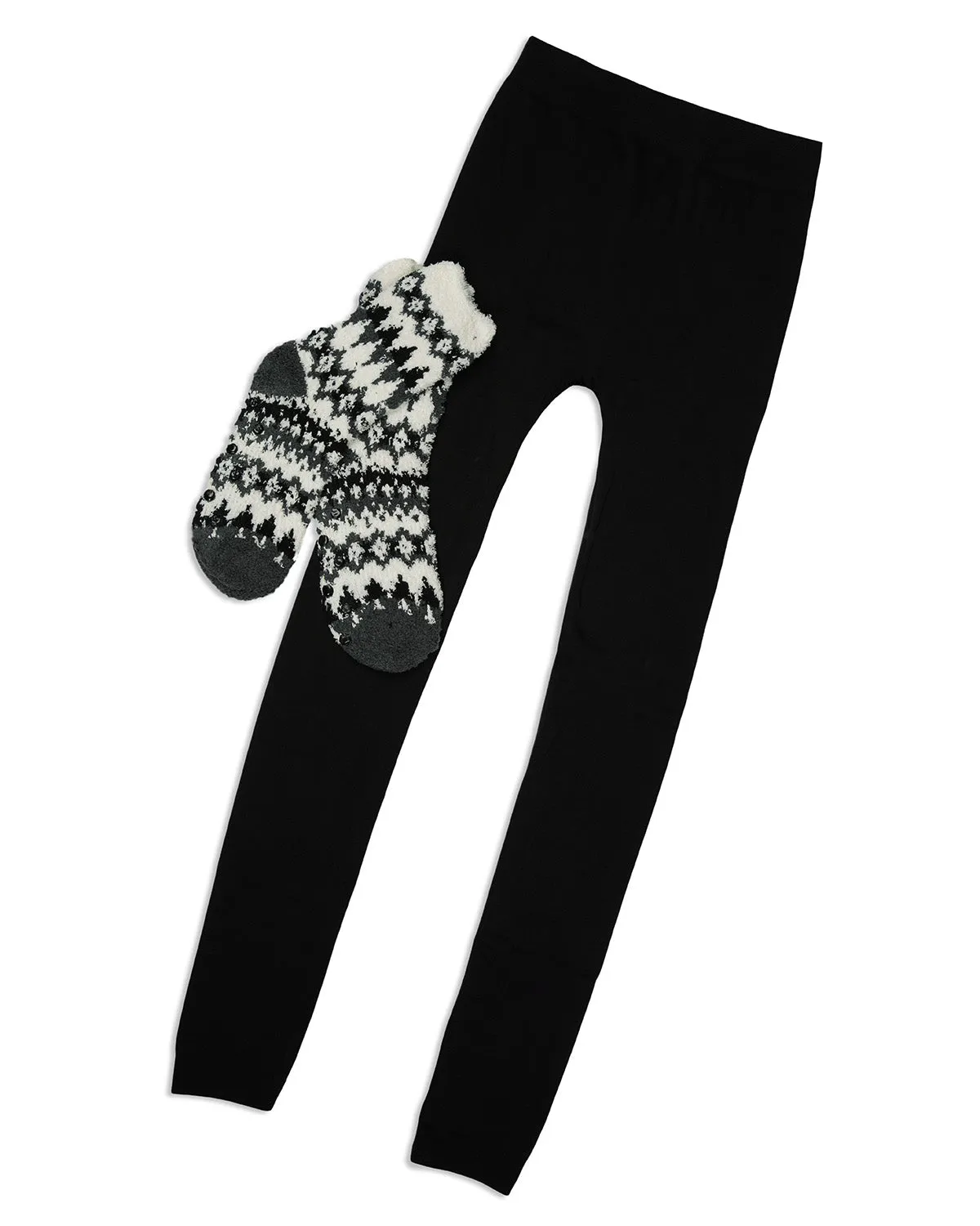 Black & White Diamond Cozy Sock & Legging Set