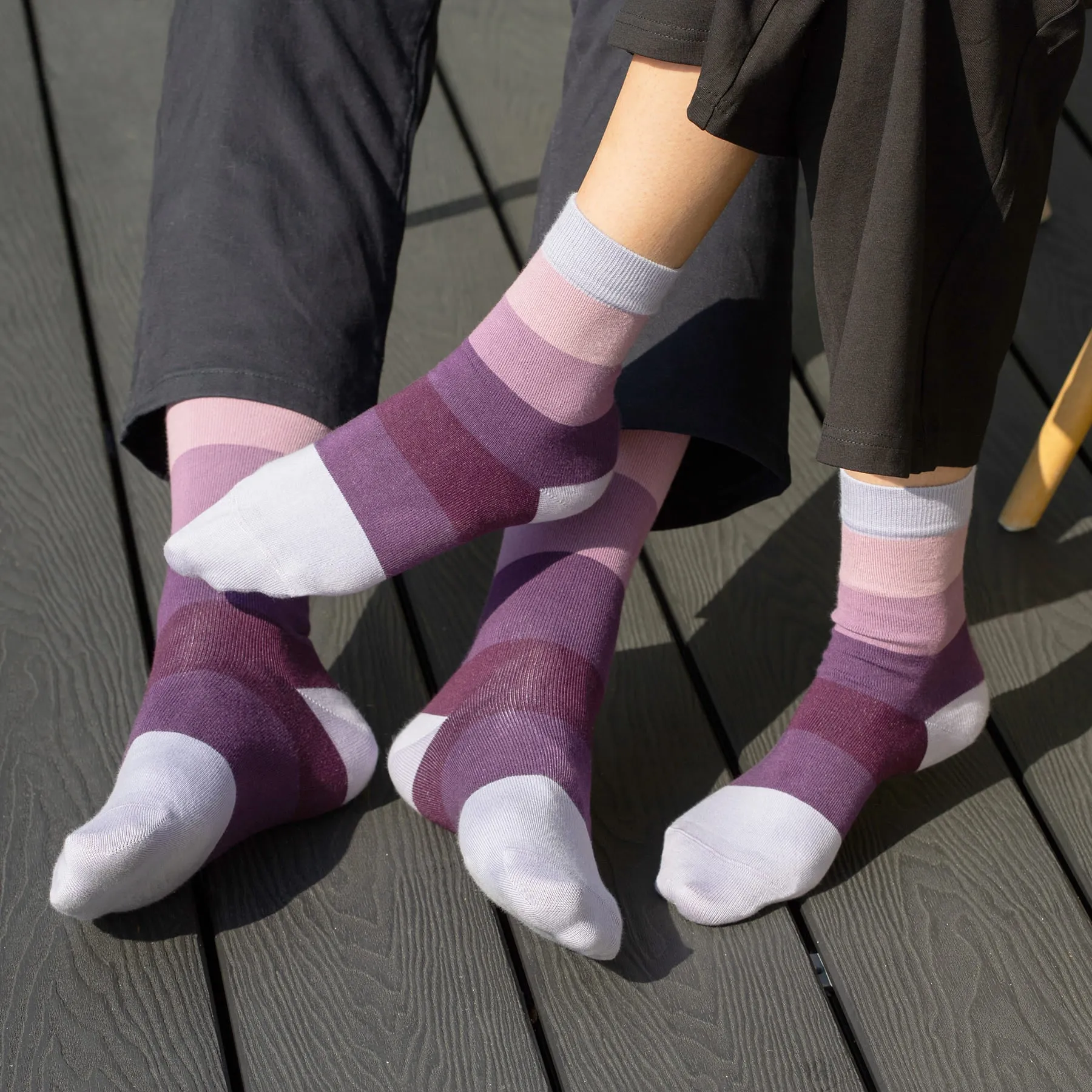 Block Stripe Women's Socks - Twilight