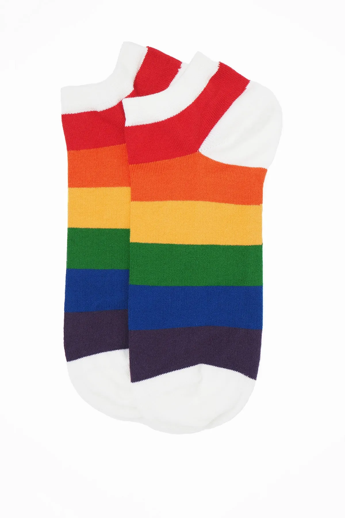 Block Stripe Women's Trainer Socks - Rainbow