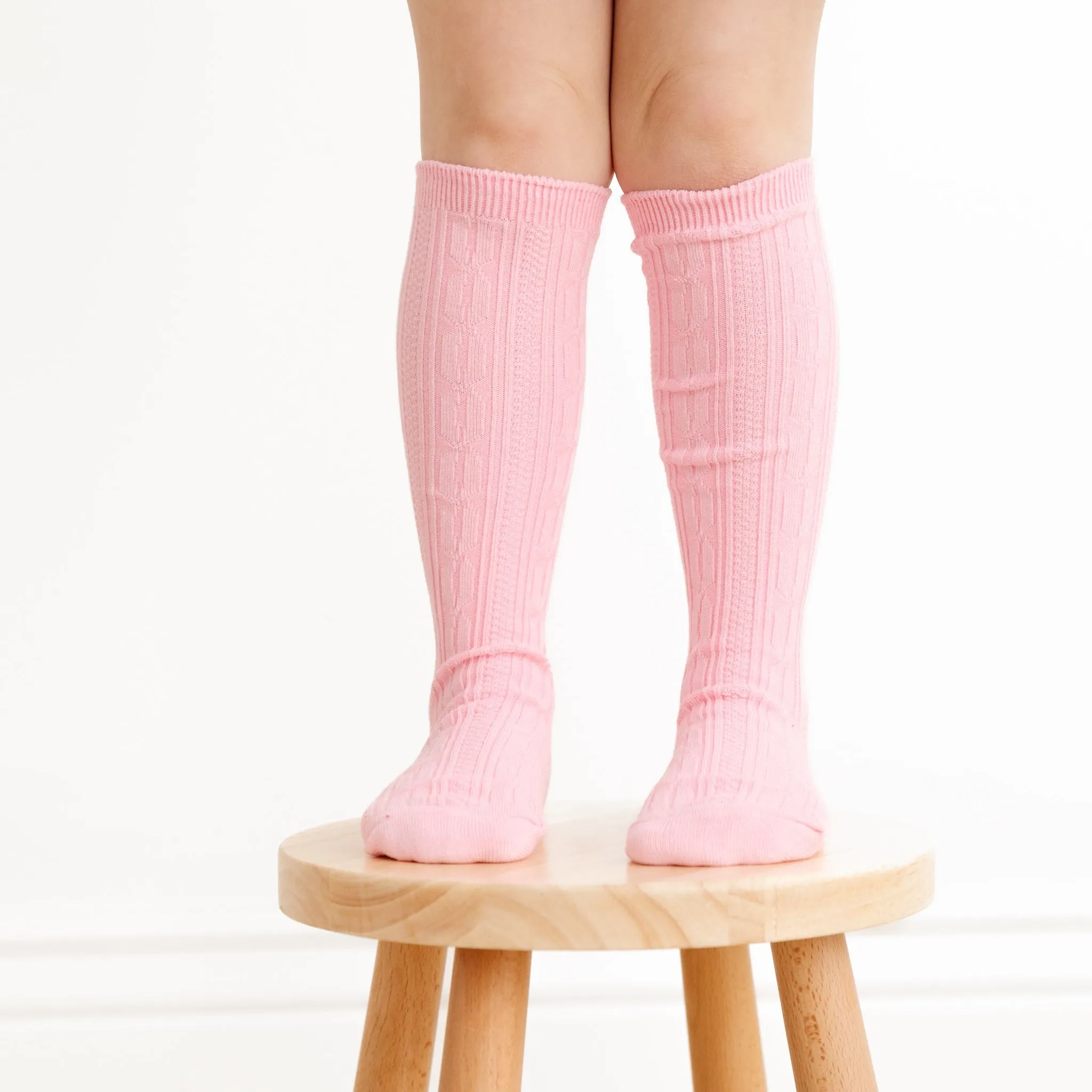 Blossom Cable Knit Knee High Socks