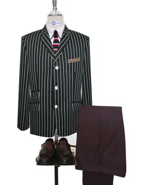 Boating Jacket | Mod Striped Black Boating Blazer