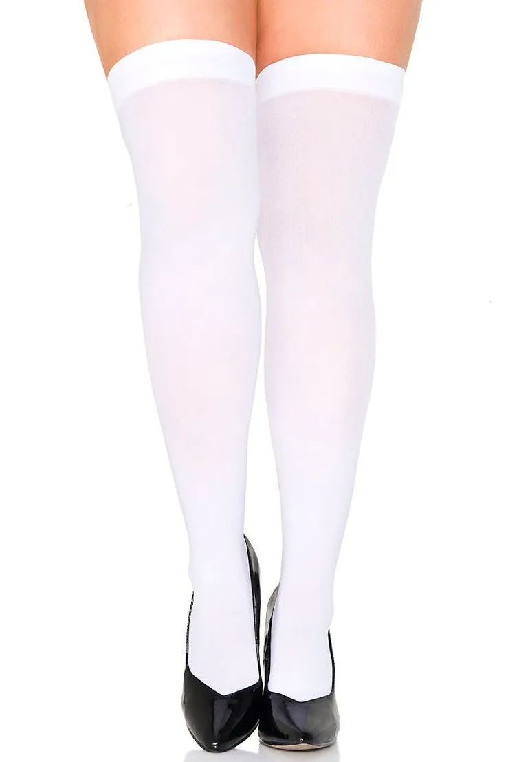 Bow Top Opaque Thigh Highs