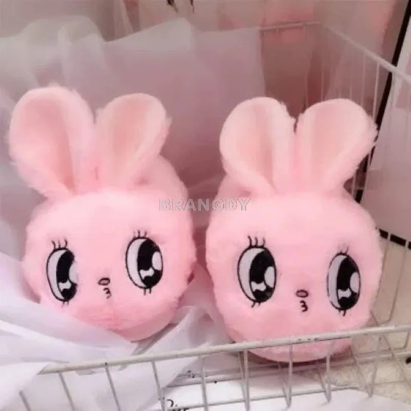 bunny slipper cartoon animal plush slippers female winter warm rabbit home woman slipper