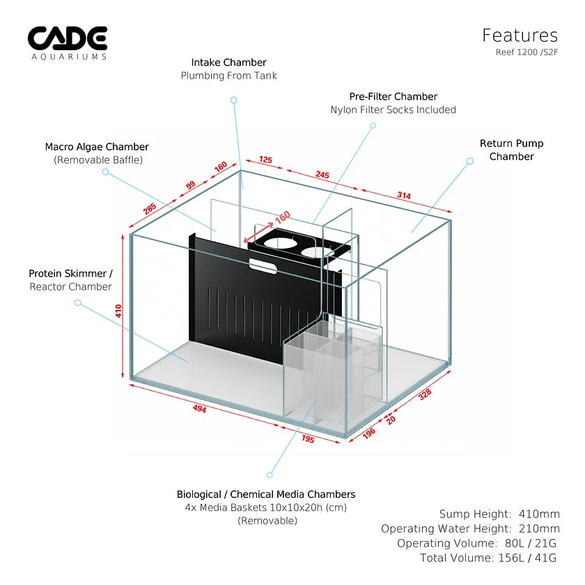 CADE Reef S2/F 1200 Frag Black