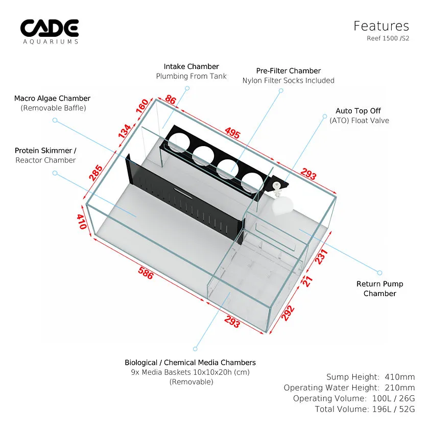 CADE Reef S2/F 1500 Frag Black