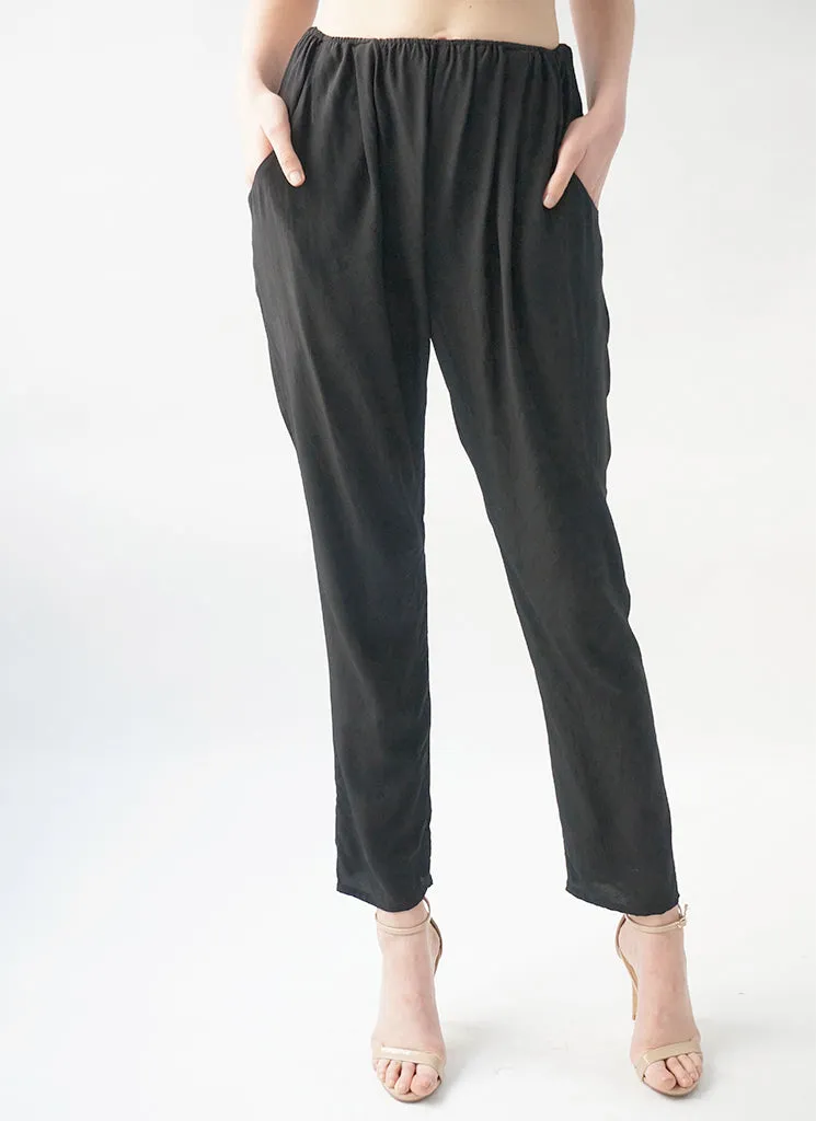 CECILE PANT (BLACK, BLACK PLUM, SAND, SAPPHIRE)