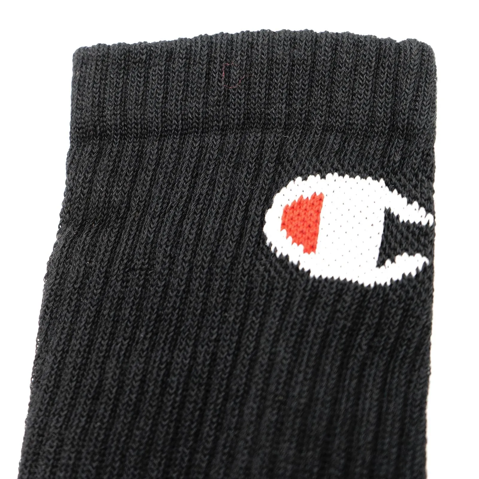 Champion Men's 3-Pack Rib Black Long Socks Size 6-12