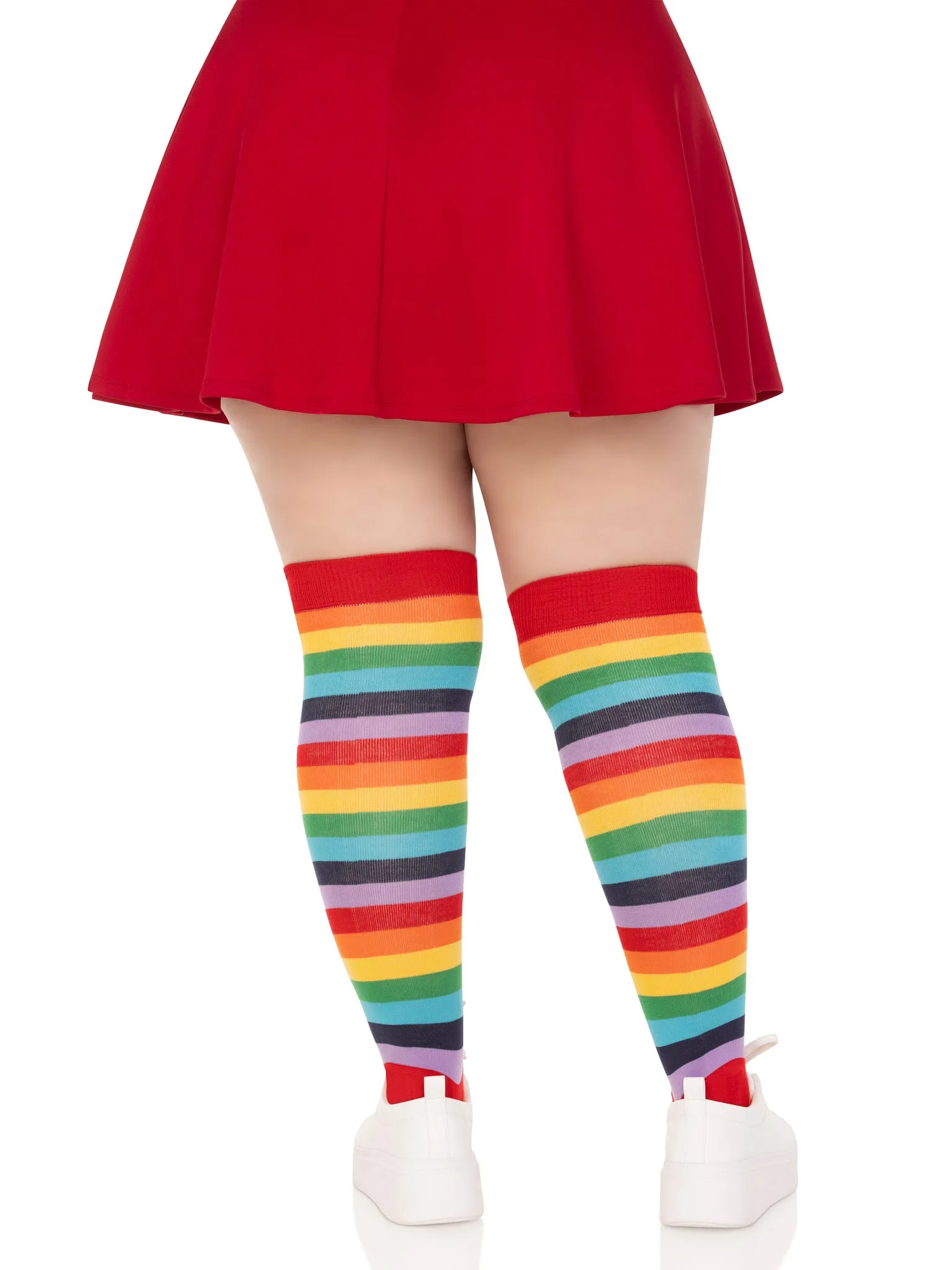 Cherry Plus Rainbow Thigh High Socks