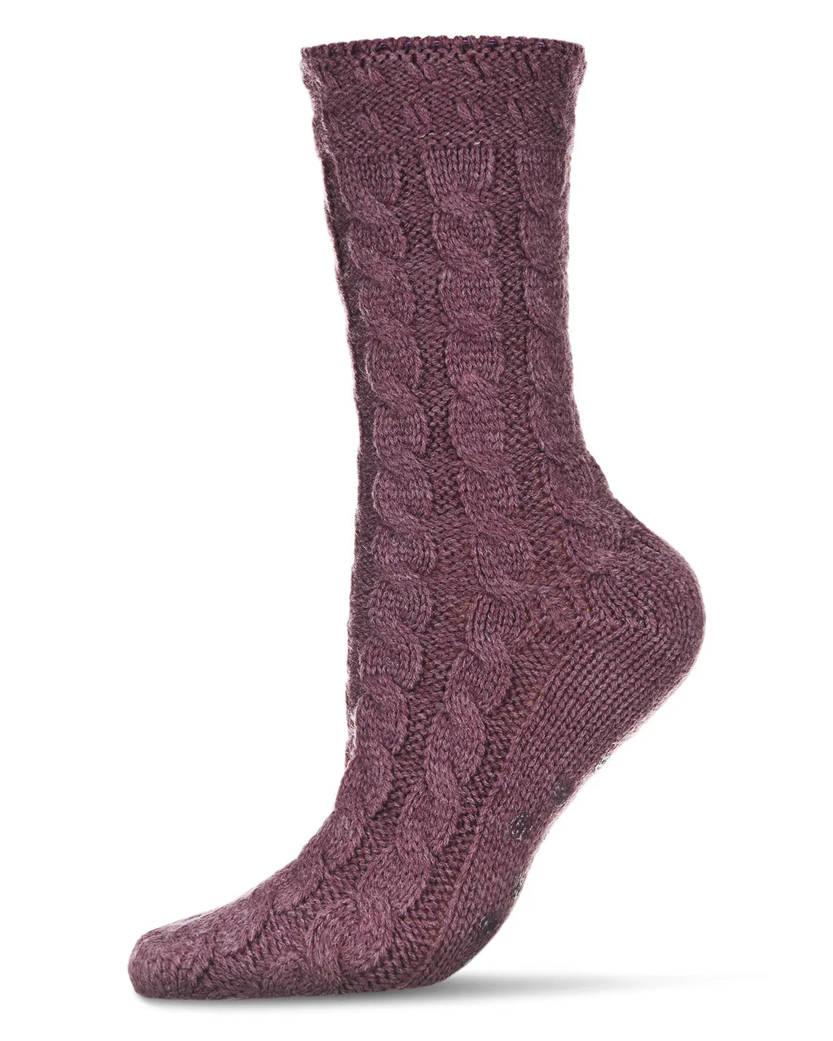 Classic Twist Chunky Knit Non-Skid Crew Sock