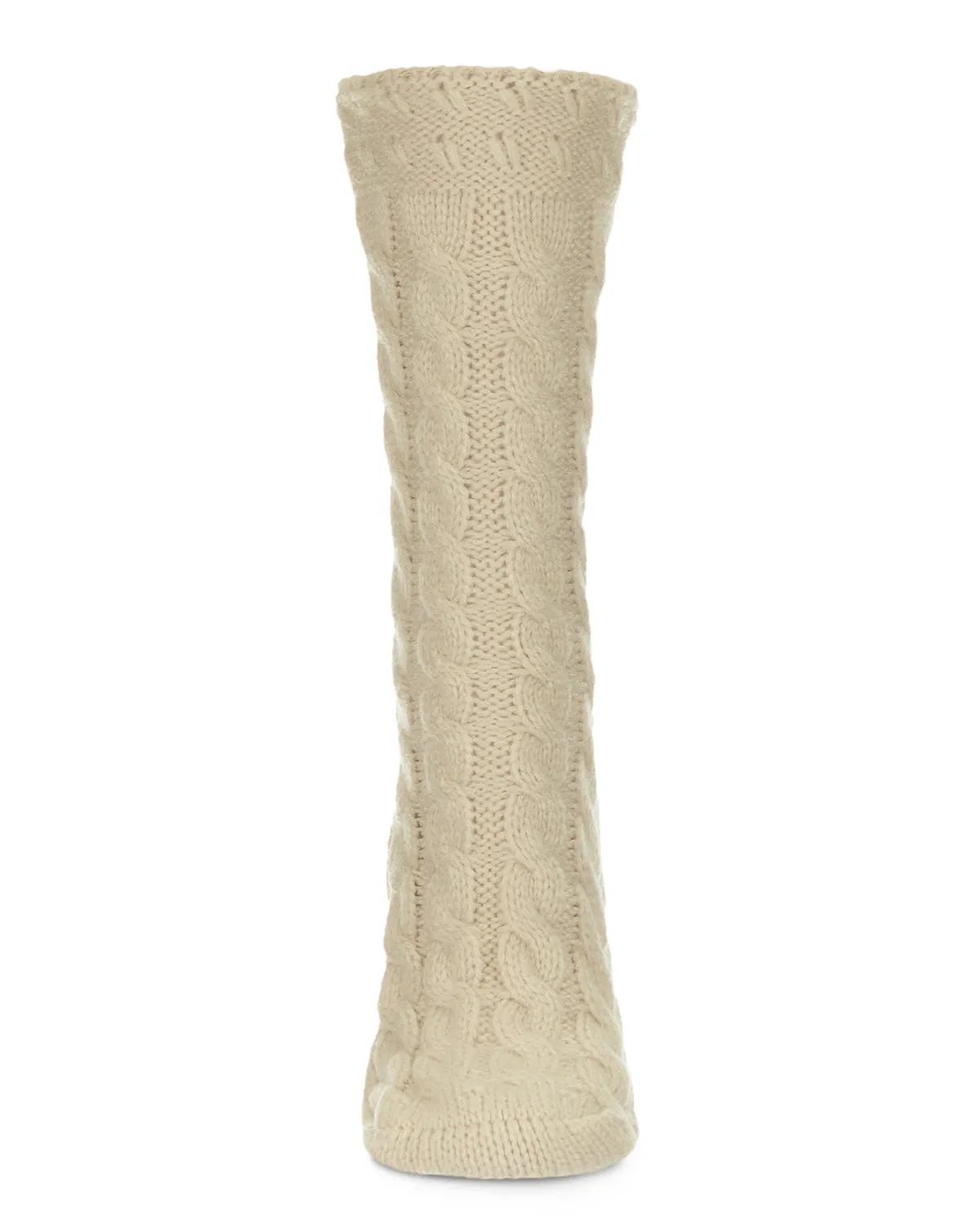 Classic Twist Chunky Knit Non-Skid Crew Sock