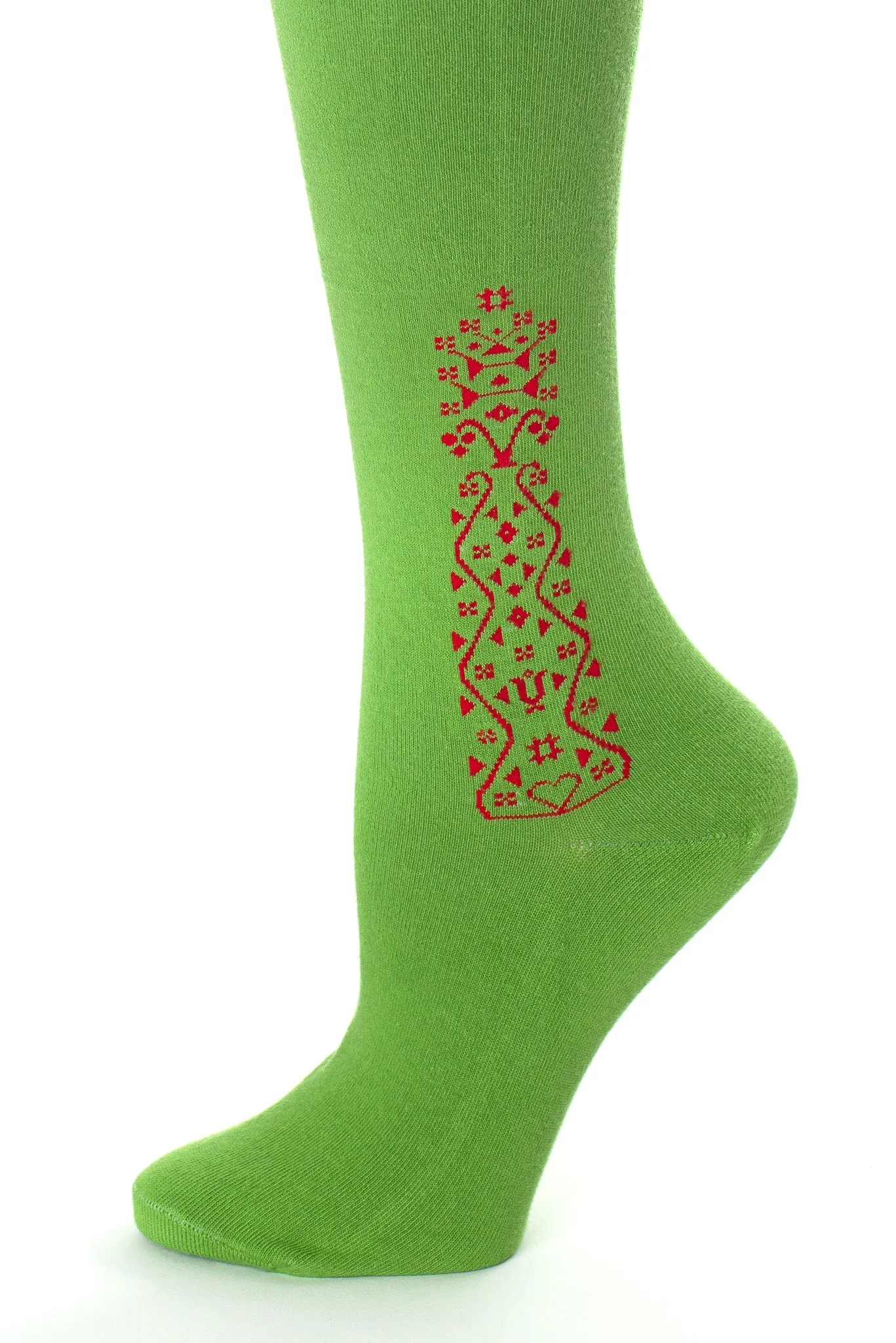 Clocked Cotton Stockings, Vine Style