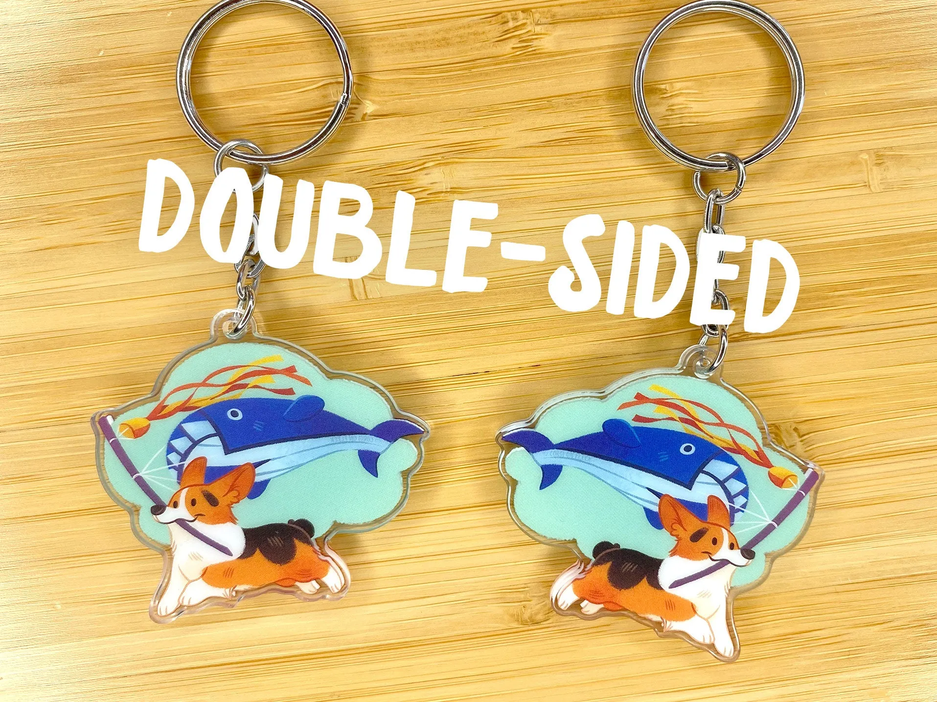 Corgi   Kites Acrylic Keychain