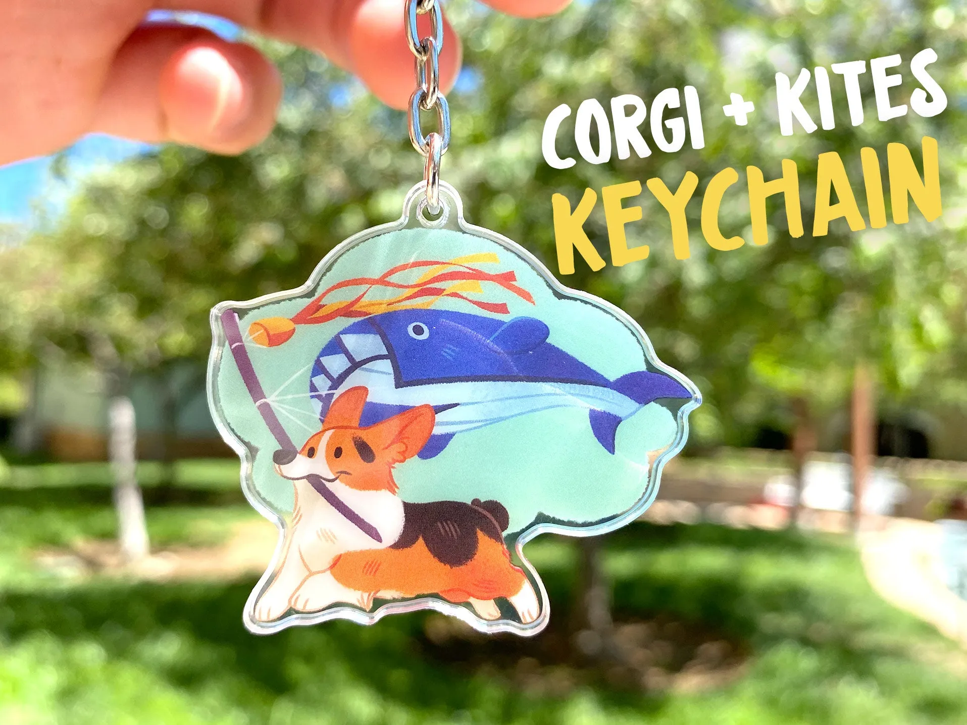 Corgi   Kites Acrylic Keychain