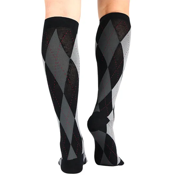 Cotton Everyday Compression Socks (15-20mmHg) - Argyle - 3 Pack