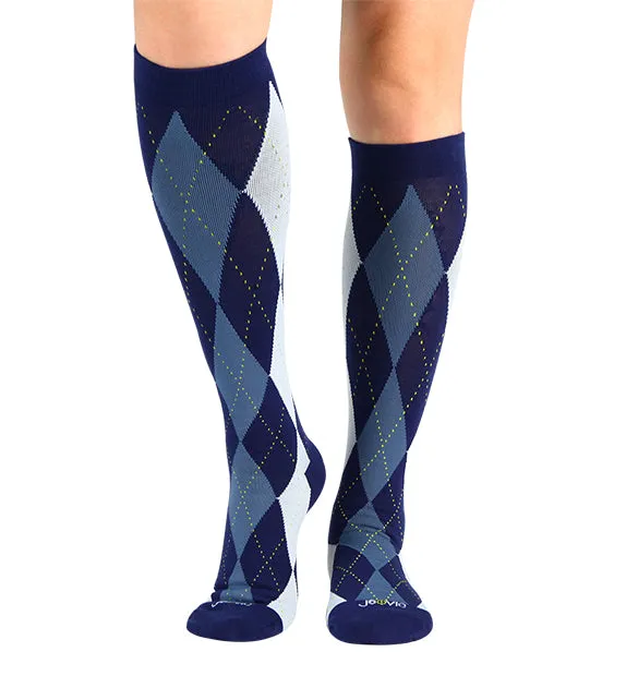 Cotton Everyday Compression Socks (15-20mmHg) - Argyle - 3 Pack