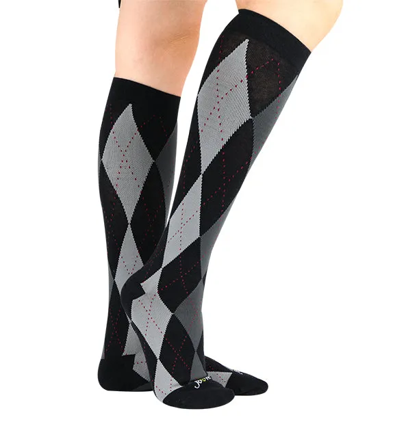 Cotton Everyday Compression Socks (15-20mmHg) - Argyle - 3 Pack