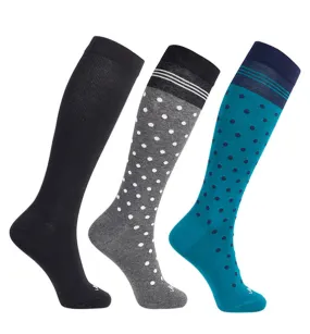 Cotton Everyday Compression Socks (15-20mmHg) - Dots - 3 Pack