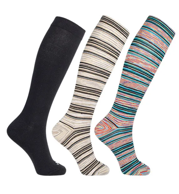 Cotton Everyday Compression Socks (15-20mmHg) - Feedstripes - 3 Pack