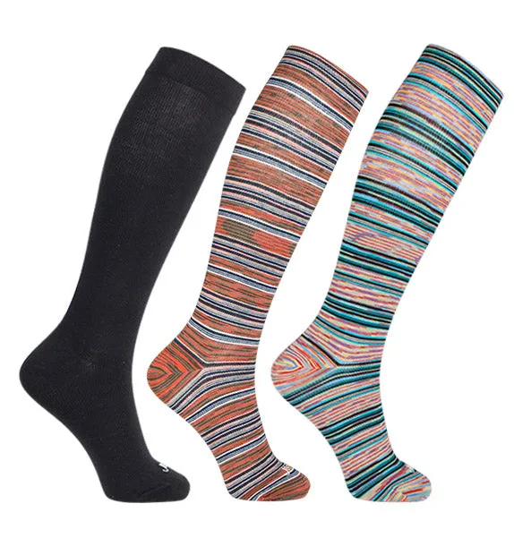 Cotton Everyday Compression Socks (15-20mmHg) - Feedstripes - 3 Pack