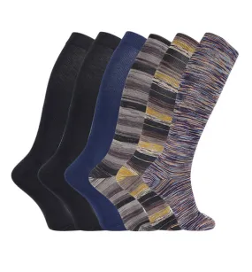 Cotton Everyday Compression Socks (15-20mmHg) - SpaceDye- 6 Pack