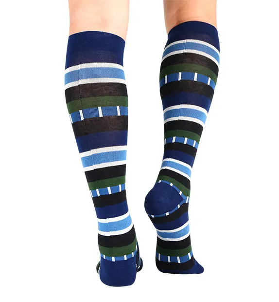 Cotton Everyday Compression Socks (15-20mmHg) - Textured Stripe - 3 Pack