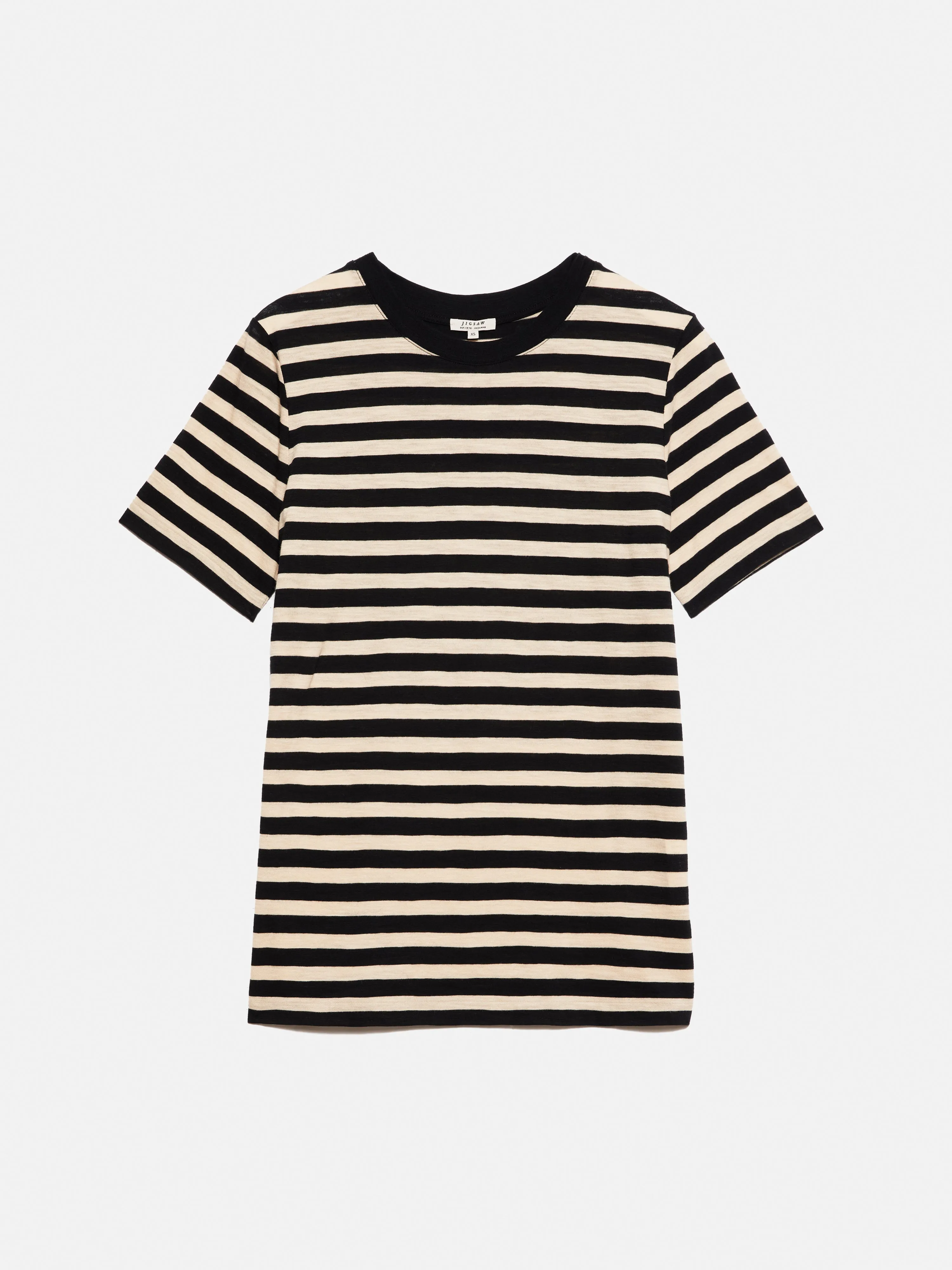 Cotton Slub Stripe Tee | Black