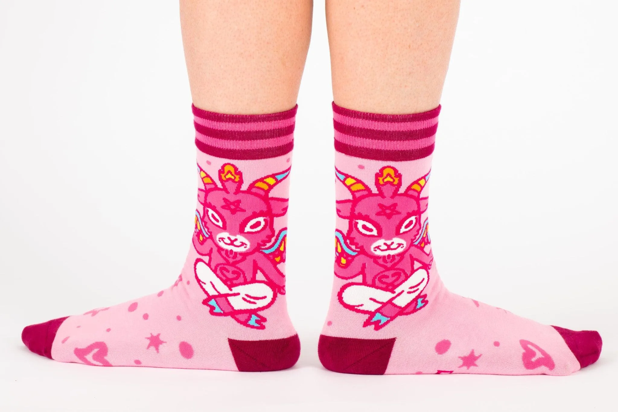 Cute Baphomet Goat Crew Socks