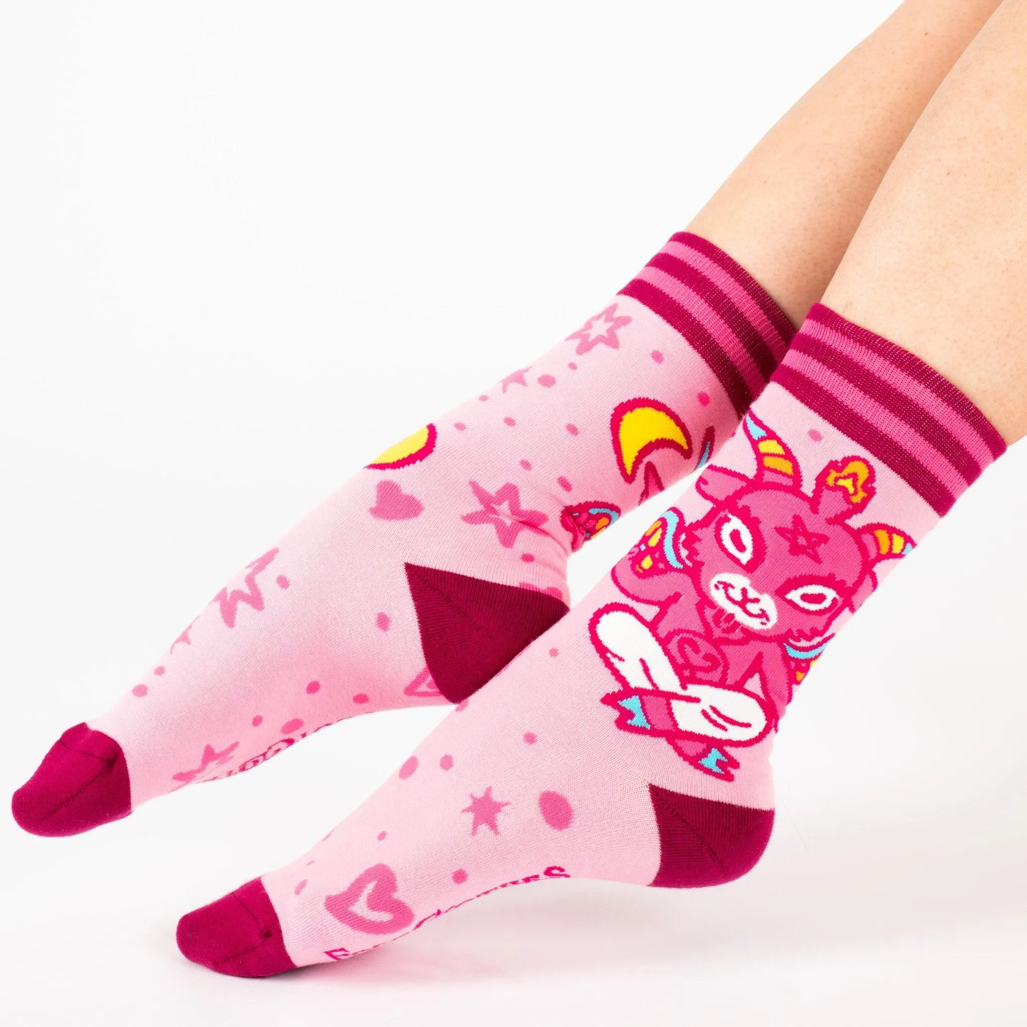 Cute Baphomet Goat Crew Socks