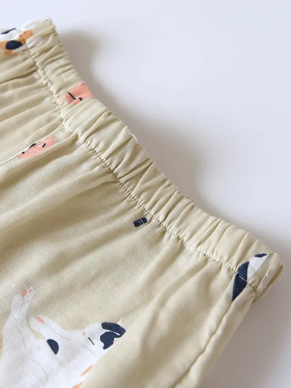 Cute Cats Printed Cotton Pajama Set