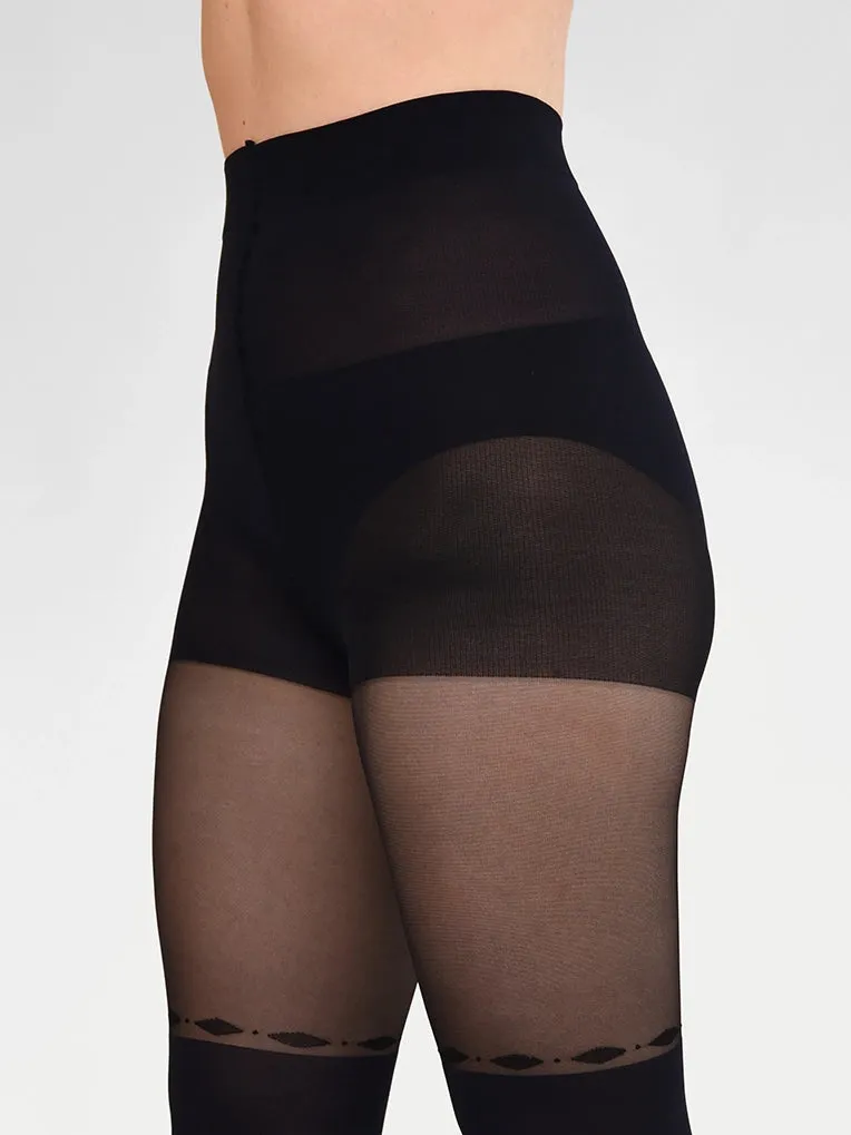 Diamond & Dot Over-the-Knee Tights