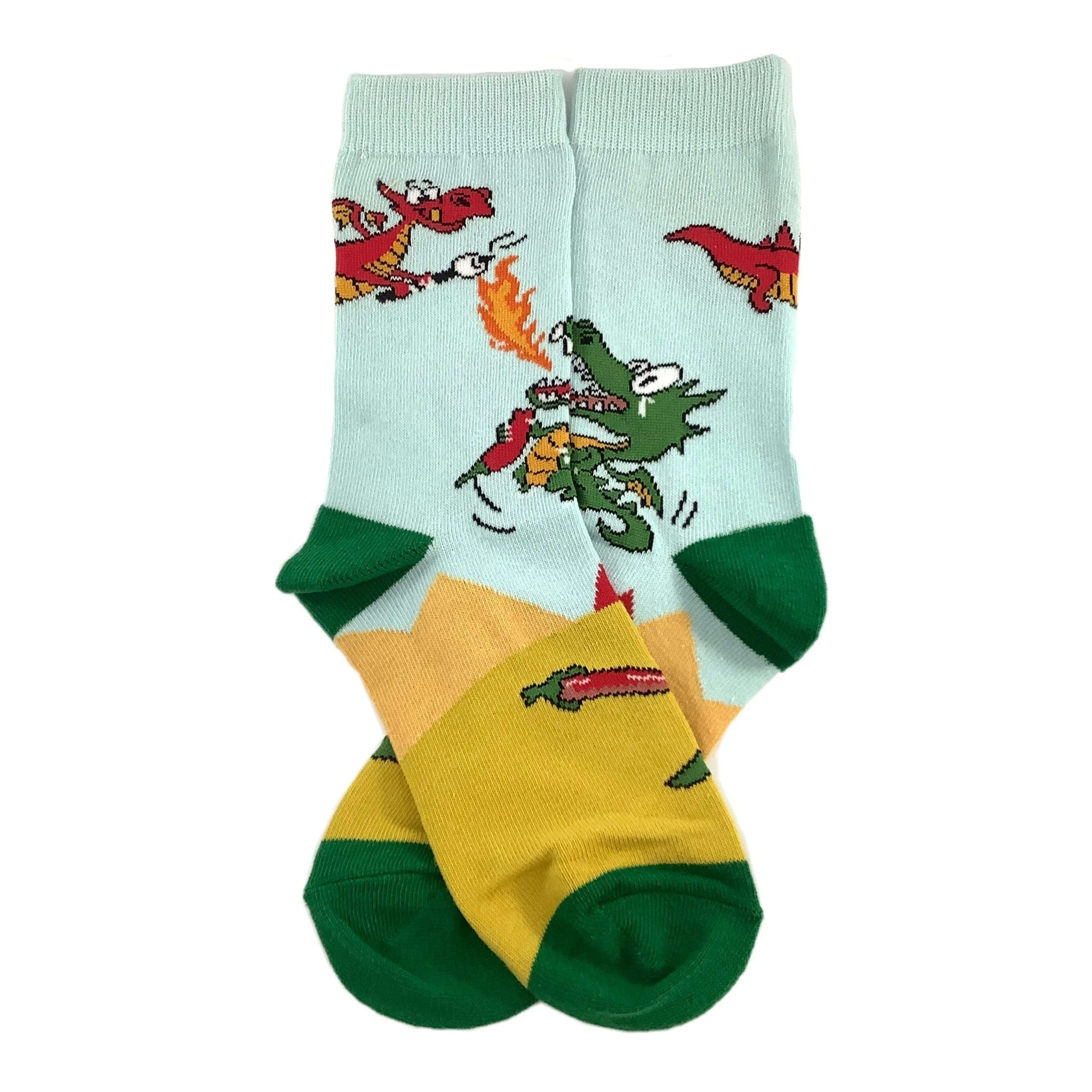 Dragon Pepper and Marshmallow Party Socks from the Sock Panda (Adult Small -  Shoe Sizes 2-5)