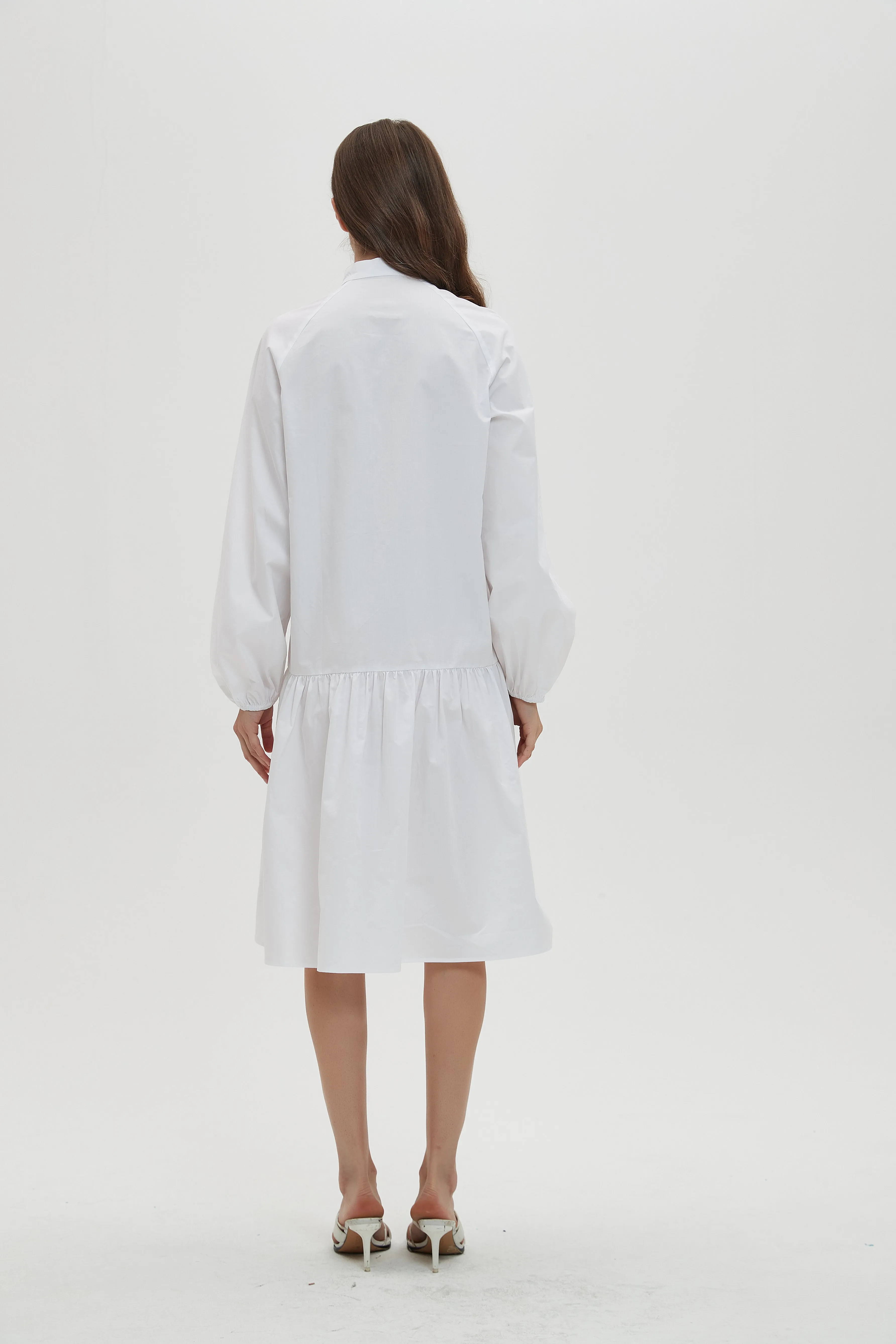 DROP WAIST WHITE SHIRT DRESS byMM