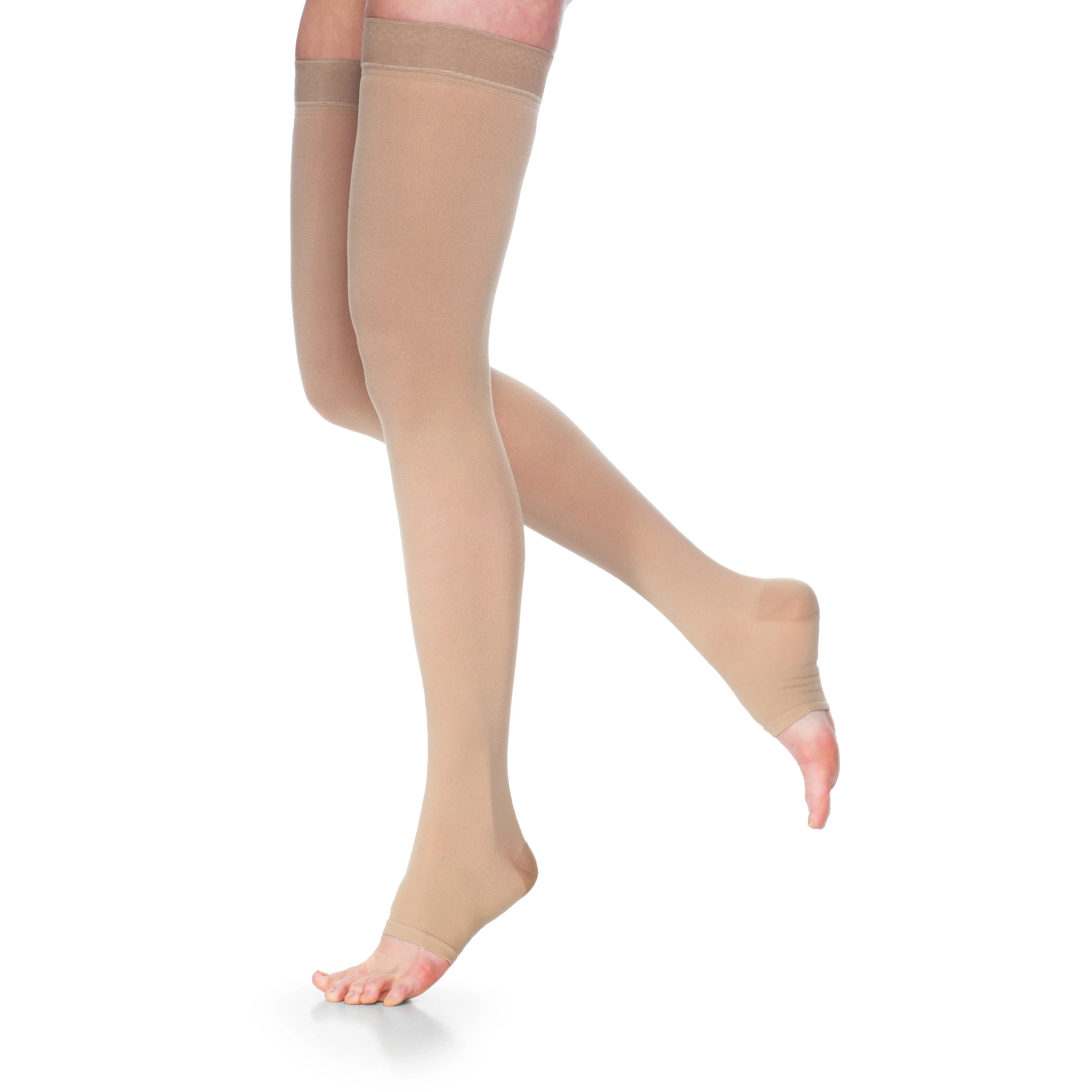 Dynaven Opaque Thigh High 30-40 mmHg, Open Toe