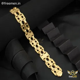 Freeman Laser Cut Nawabi Gold Rhodium Bracelet for Men - FMGB04