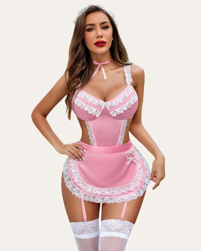 French Maid Outfit Lace Teddy