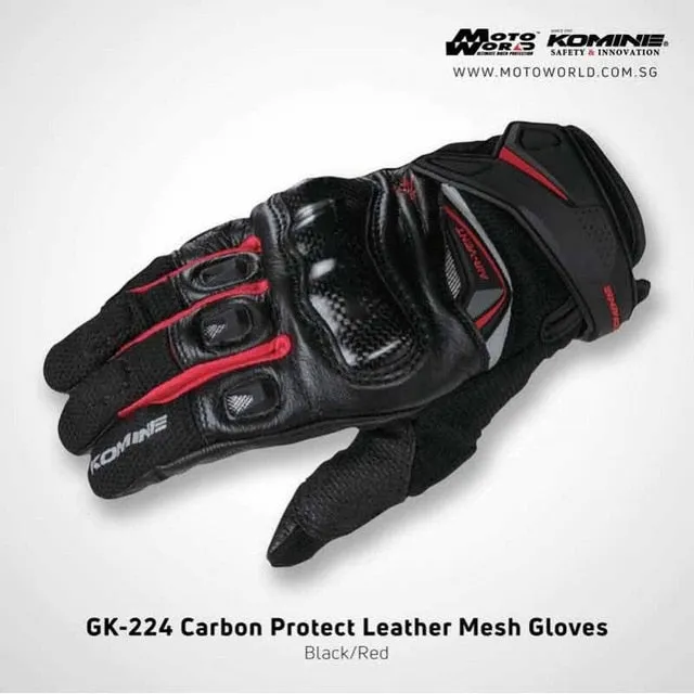 GK-224 Carbon Protect Leather Mesh Gloves Motorbike Motorcycle Riding Touring Men's Gloves