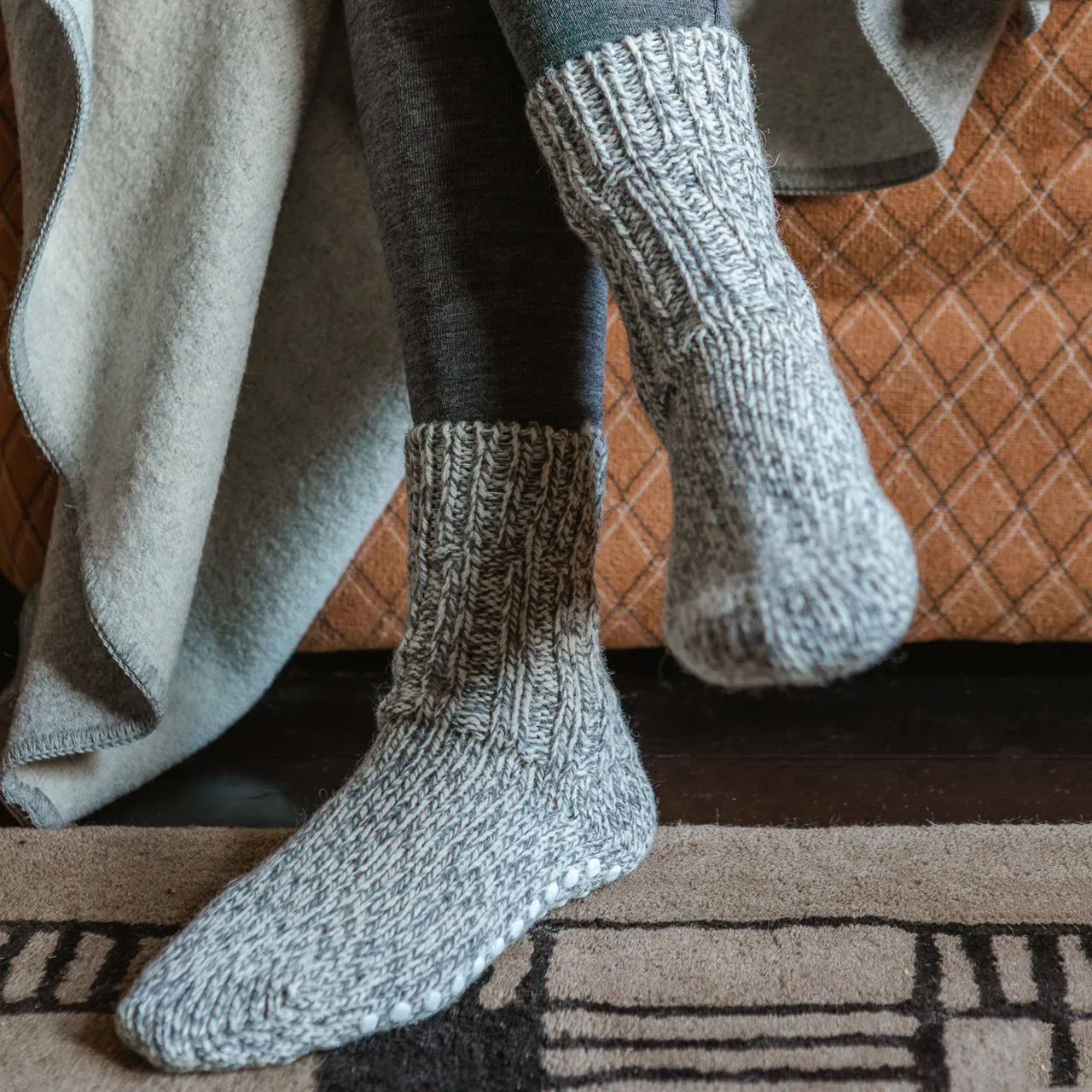 Grippy Chunky Norwegian Wool Socks - Organic Merino (Adults 36-43)