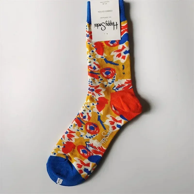 Happy& Funny Socks Men's Classic Crew Cotton Sports Socks