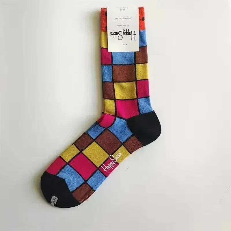 Happy& Funny Socks Men's Classic Crew Cotton Sports Socks