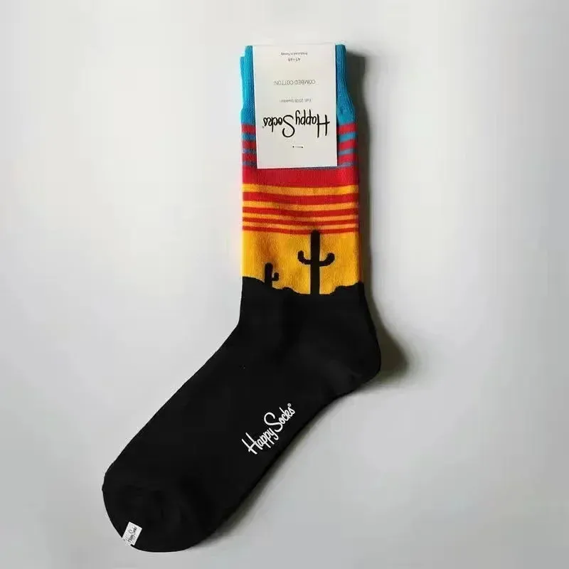 Happy& Funny Socks Men's Classic Crew Cotton Sports Socks